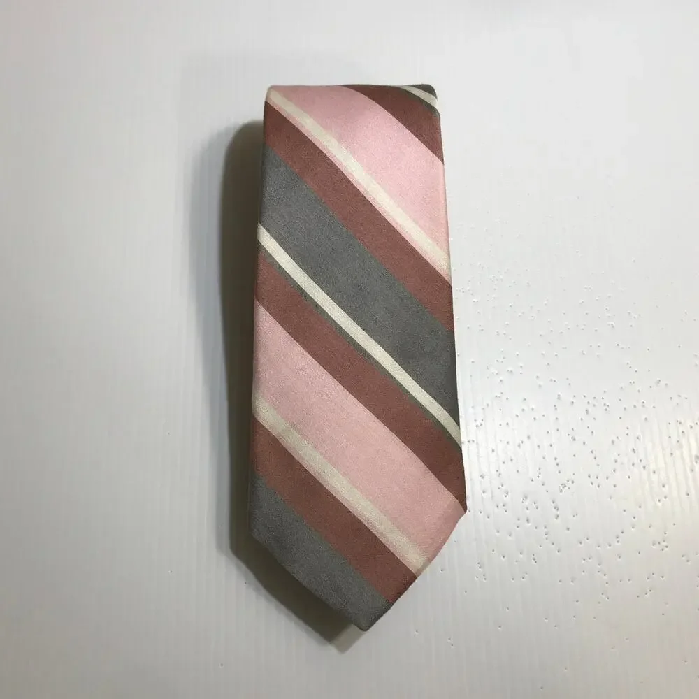 The Sovereign Tailored by Barry Vintage Silk Diagonal Striped Preppy Necktie 58”